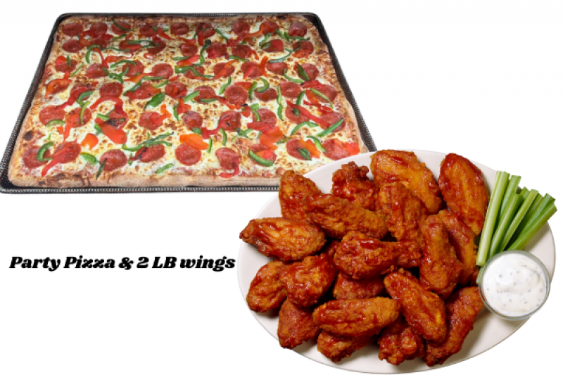 Combo #4 (Party Pizza + 2 lb Wings)