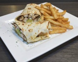 Grilled Chicken Caesar Wrap with Fries