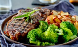 8oz BBQ New York Strip Steak with Roasted Baby Potatoes & Broccoli