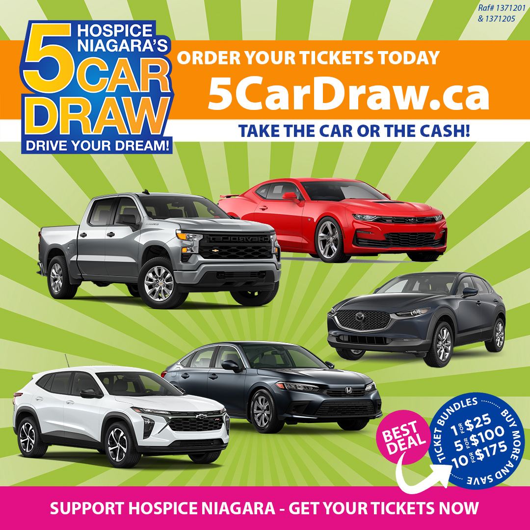 Support Hospice Niagara through their 5 Car Draw!